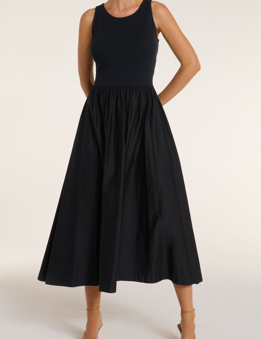 Penelope Sleeveless Maxi Dress in Black Beauty