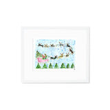 The "Santa Paws on his Sleigh" Fine Art Print