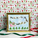 The "Santa Paws on his Sleigh" Fine Art Print