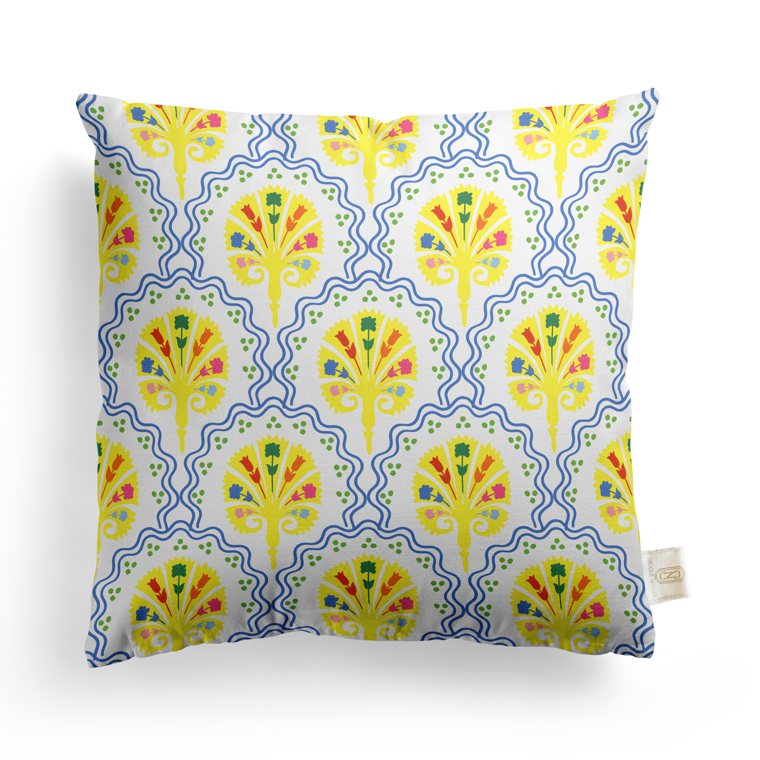 Scallop Floral Pillow Cover | Featuring Preppy Colorway