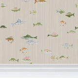 Sousmarine Fish Grasscloth Wallpaper