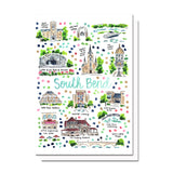 South Bend, IN Map Card