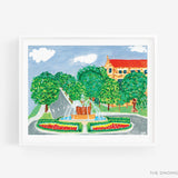 Spring Chi-Omega Fountain KU Art Print [Officially Licensed Product]