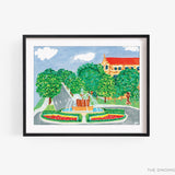 Spring Chi-Omega Fountain KU Art Print [Officially Licensed Product]