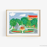 Spring Chi-Omega Fountain KU Art Print [Officially Licensed Product]