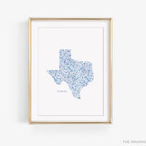State of Texas with Text Art Print