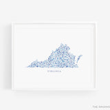 State of Virginia with Text Art Print
