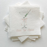 Stitch Sip Repeat Premium Cocktail Napkins with Martini | Designer Party Pack of 12
