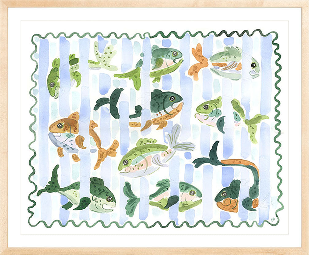 The "Stripe Splash" Fish Watercolor Fine Art Print