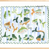 The "Stripe Splash" Fish Watercolor Fine Art Print