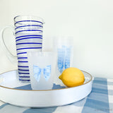 Striped Blue Bow 16oz Shatterproof Cups [Set of 8]