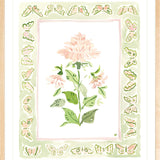 The "Pink Peony Charms" Watercolor Fine Art Print, Flower Charm Series