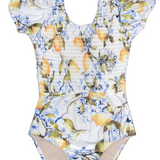 Little Delilah Capped Sleeves One-Piece Swimsuit