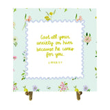 1 Peter 5:7 Watercolor Verse Card