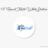 Vintage Airplane Round Stickers