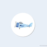 Vintage Airplane Round Stickers