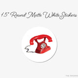 Vintage Telephone Round Stickers