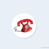 Vintage Telephone Round Stickers