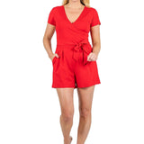 Violet Romper- Solid Red