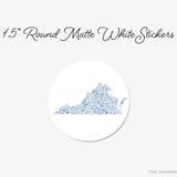 Virginia Round Stickers
