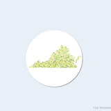 Virginia Round Stickers