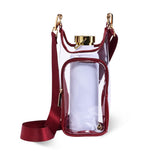 Clear HydroBag® Stadium with Maroon Trim and Matching RFID Pouch