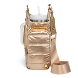 HydroBag® HANDLE®- Gold Shiny with Vegan Leather Trimmed Solid Strap