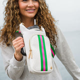 HydroBag® HANDLE®-White Coated Perforated Neoprene HydroBag® with Pink/Green Stripe