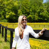 Tassley White Sport Tunic with Brown & Orange