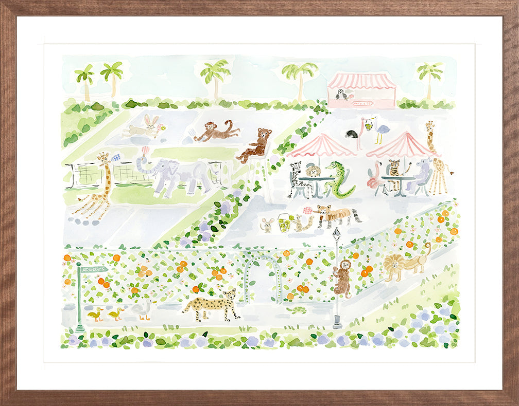 The "Animal Pickleball Rally" Fine Art Print