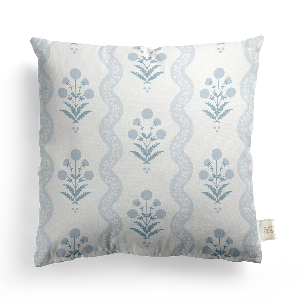 Wavy Floral Pillow Cover | Featuring Preppy Colorway