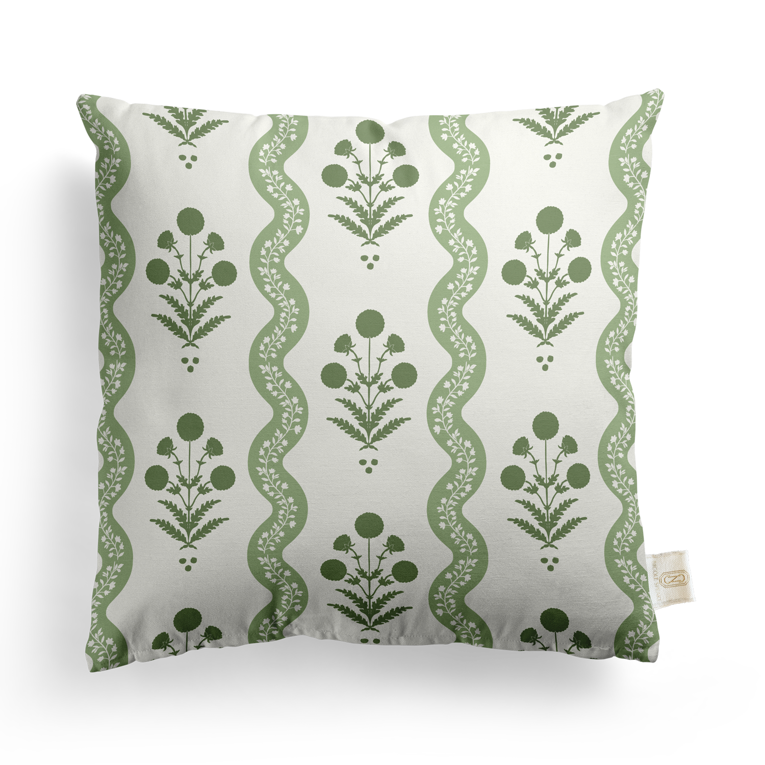 Wavy Floral Pillow Cover | Featuring Preppy Colorway