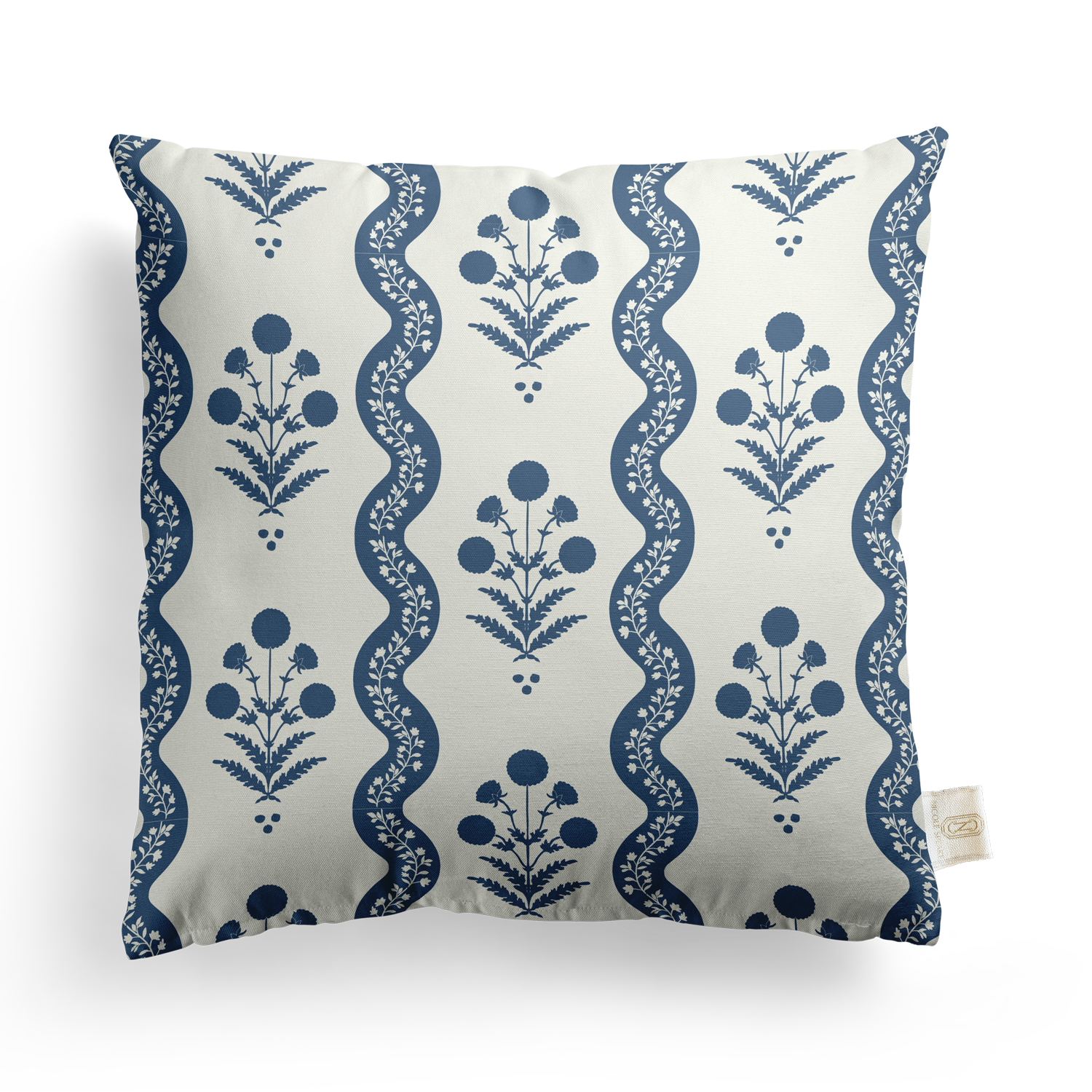 Wavy Floral Pillow Cover | Featuring Preppy Colorway