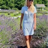 Bailey Dress - Little Zinnias Lavender/White