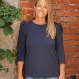 Clare Top - Solid Navy Textured