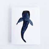 Watercolor Whale Shark from Above Note Card (single card)