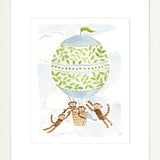The "Hot Air Balloon Menagerie Monkeys" Fine Art Print