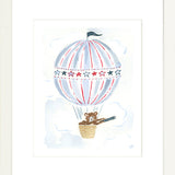 The "Hot Air Balloon Menagerie Bear" Fine Art Print