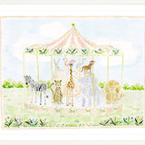 The "Merry-Go-Menagerie Pink Carousel" Fine Art Print