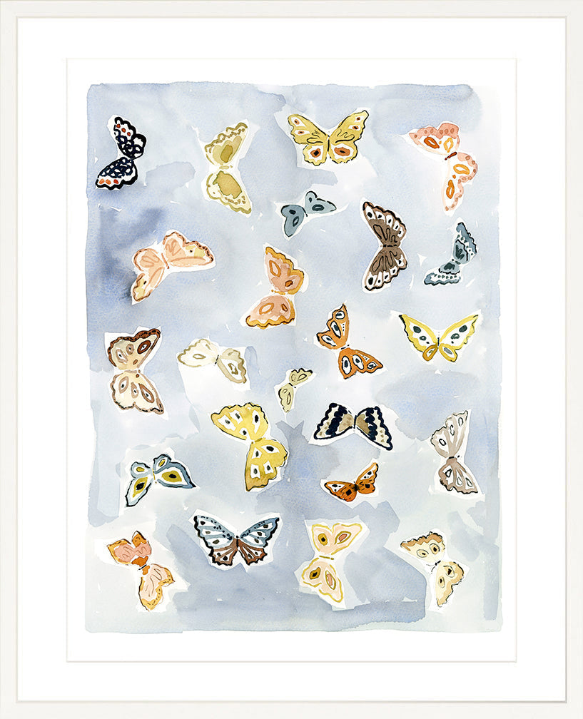 Butterfly Rainbow Chambray, Fine Art Print