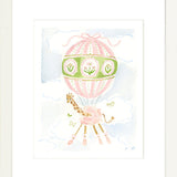 The "Hot Air Balloon Menagerie Giraffe" Fine Art Print