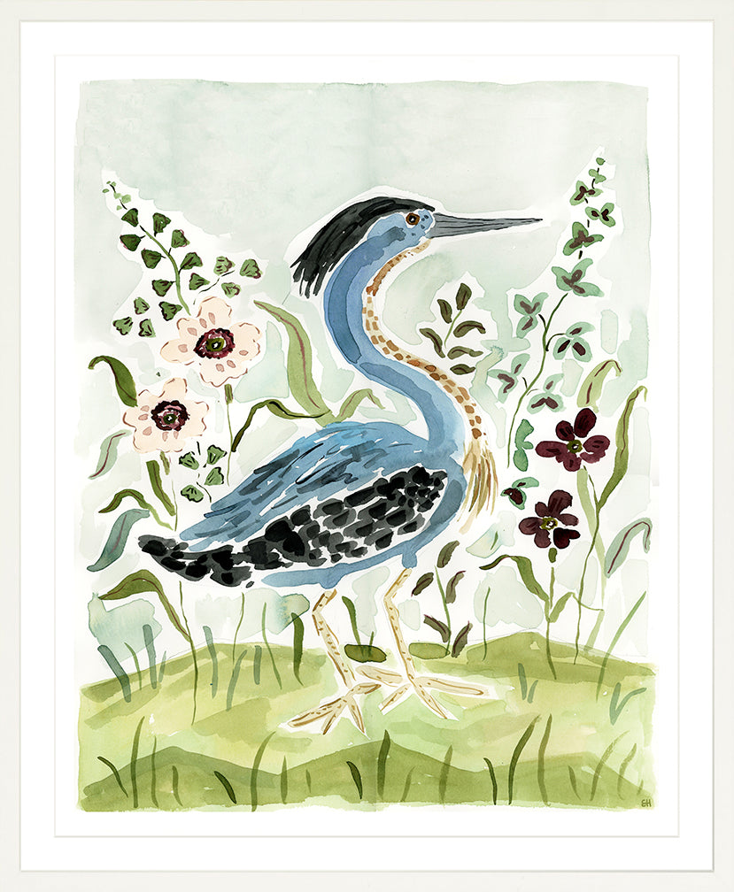 The "Indigo Blue Heron" Fine Art Print