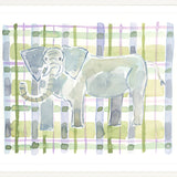 The "Plaid Elephant" Watercolor Animal Fine Art Print