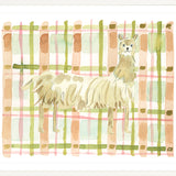 The "Plaid Llama" Watercolor Animal Fine Art Print