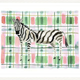 The "Plaid Zebra" Watercolor Animal Fine Art Print