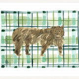 The "Plaid Bear" Watercolor Animal Fine Art Print
