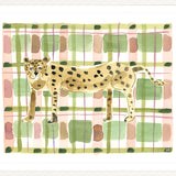 The "Plaid Leopard" Watercolor Animal Fine Art Print