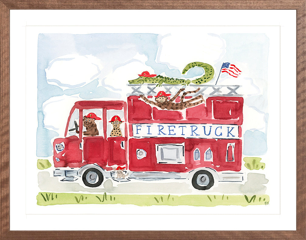 The "Wild Animal Fire Truck Co." Fine Art Print