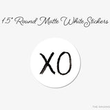 XO Black Round Stickers