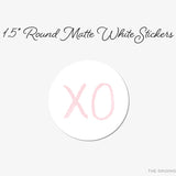 XO Pink Round Stickers